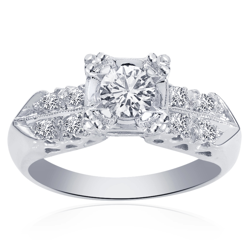 045 Carat Diamond Antique Style Engagement Ring 1198$